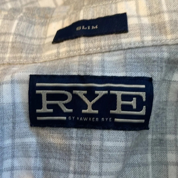 Rye men’s slim fit gray button down shirt size medium tall - Picture 6 of 9